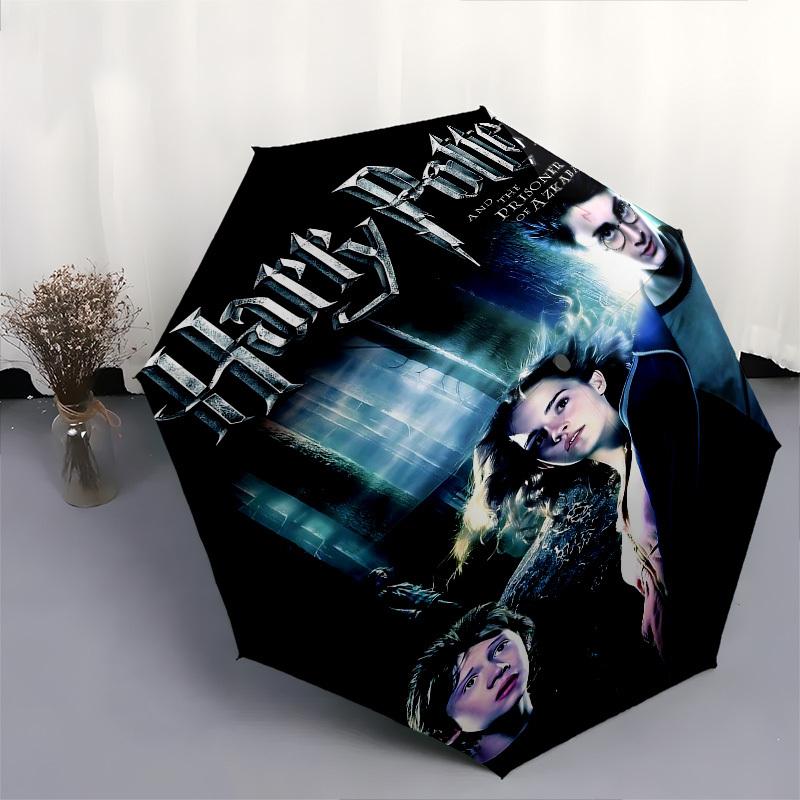 1pc Harry Potter and the Prisoner of Azkaban Automatic Folding Umbrella - Compact 8-Rib Design, Durable Plastic & Iron1153L