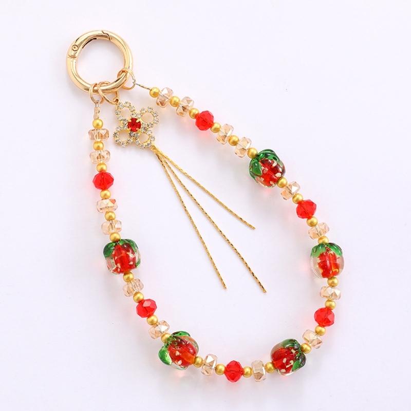 Elegant Handmade Beaded Keychain Pendant Mobile Phone Chain Strap Fashion Cellphone Rope Women Telephone Lanyard Jewelry