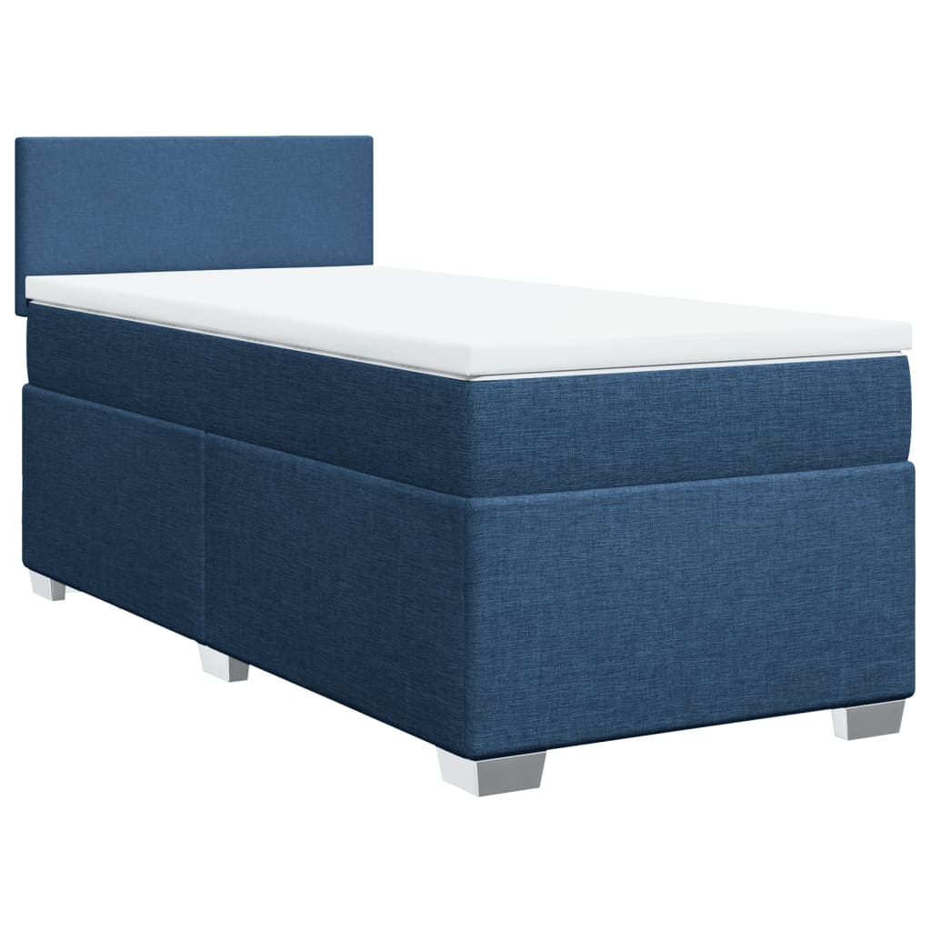 Vidaxl Letto Continentale Con Materasso, Blu, Tessuto 100X200 Cm