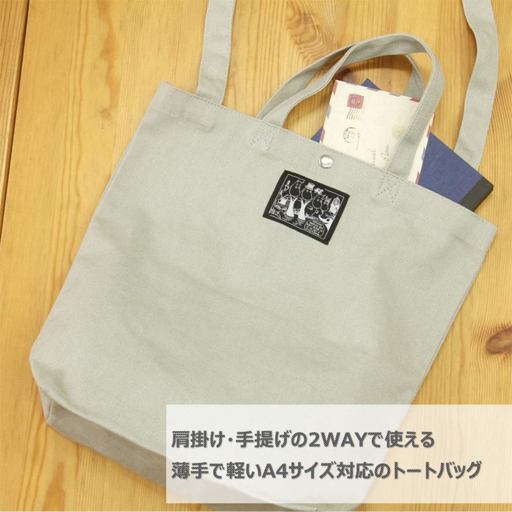 Gakken Staful Moomin Tote T02207 Bag, 2-Way, Gray,