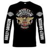 T-shirt da uomo a maniche lunghe Harley Davidson, girocollo, morbido tessuto elasticizzato, top casual