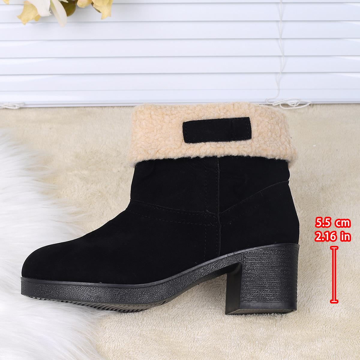 

Fashion Women Round Toe Slip on Snow Boots 2025 Plus Size Platform Designer Shoes Women Warm Comfortable Ankle Boots Zapatos De Mujer 36 чёрный