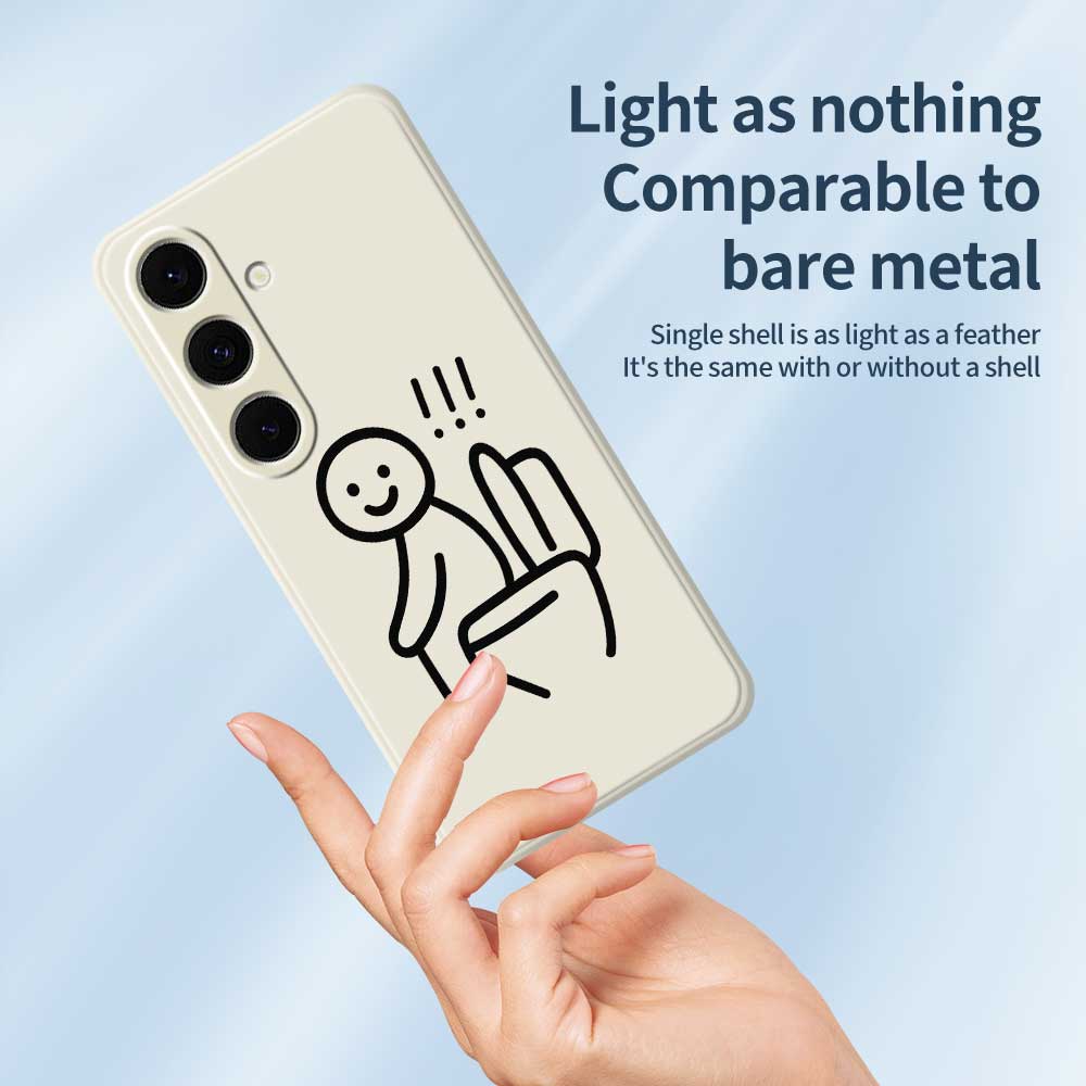 For Samsung Galaxy S24 FE Case Stickman Toilet Pattern Printing Straight Edge TPU Phone Back Cover