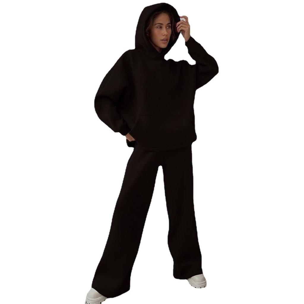 Neues Frühling Herbst Lässiges Loungewear Set Locker Langarm Weitbeinige Hose 2-teiliges Outfit Bequem Elegant Damenmode