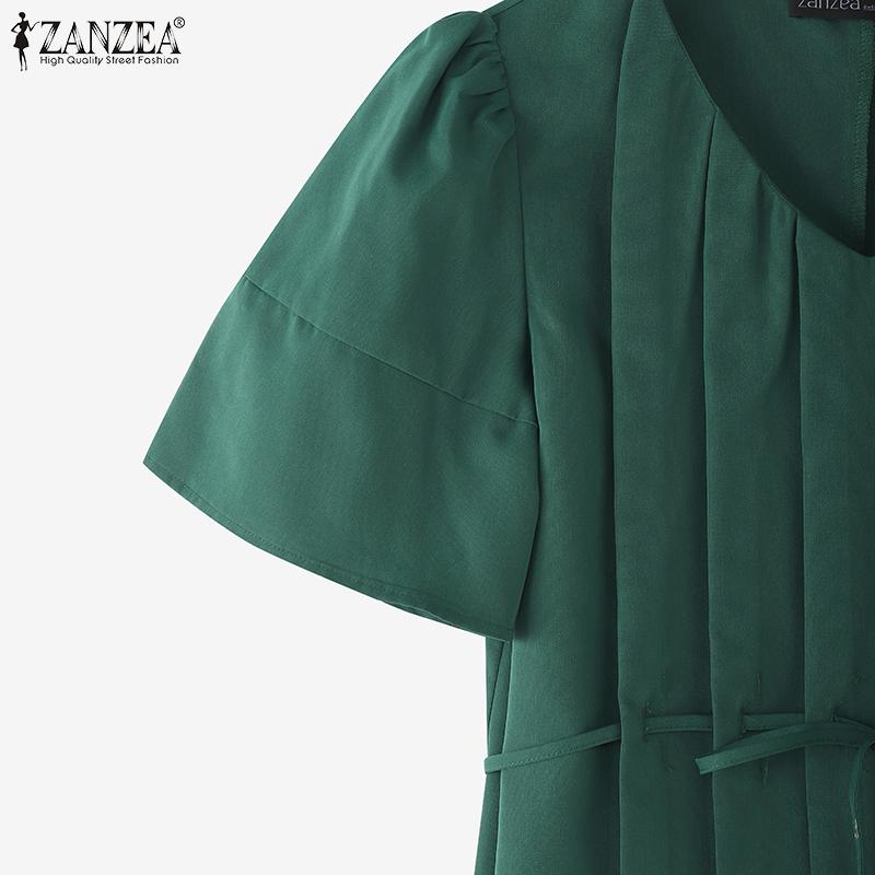 ZANZEA Women Casual V-Neck Summer Short Sleeve Blouse