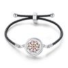 Women's Adjustable Braided Leather Aroma Diffuser Tree of Life Bracelet