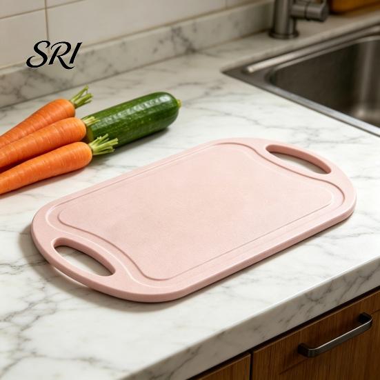 Food Prep Cutting Board Double-Sided with Non-Slip Handle Lightweight Plastic Chopping BPA-free Dormitory Kitchen Essentials for Fruit Meat