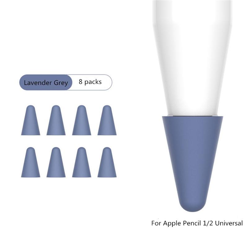 8pcs Soft Silicone Replacement Tip Case For Apple Pencil Touch Screen Stylus Pen Case Nib Protective Cover For Apple Pencil 1 2