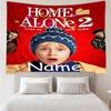 Custom Name Home Alone Print Tapestry, Backdrop, Easy Setup, Ideal for Bedroom, Office & Living Room, with Aesthetic Wall Hanging Decor.