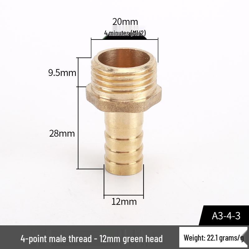 Copper Ball Valve with Double Internal Thread, 6-Point Thread Barb Quick Connect, and Long Handle Pneumatic Air Pump Valve Switch.