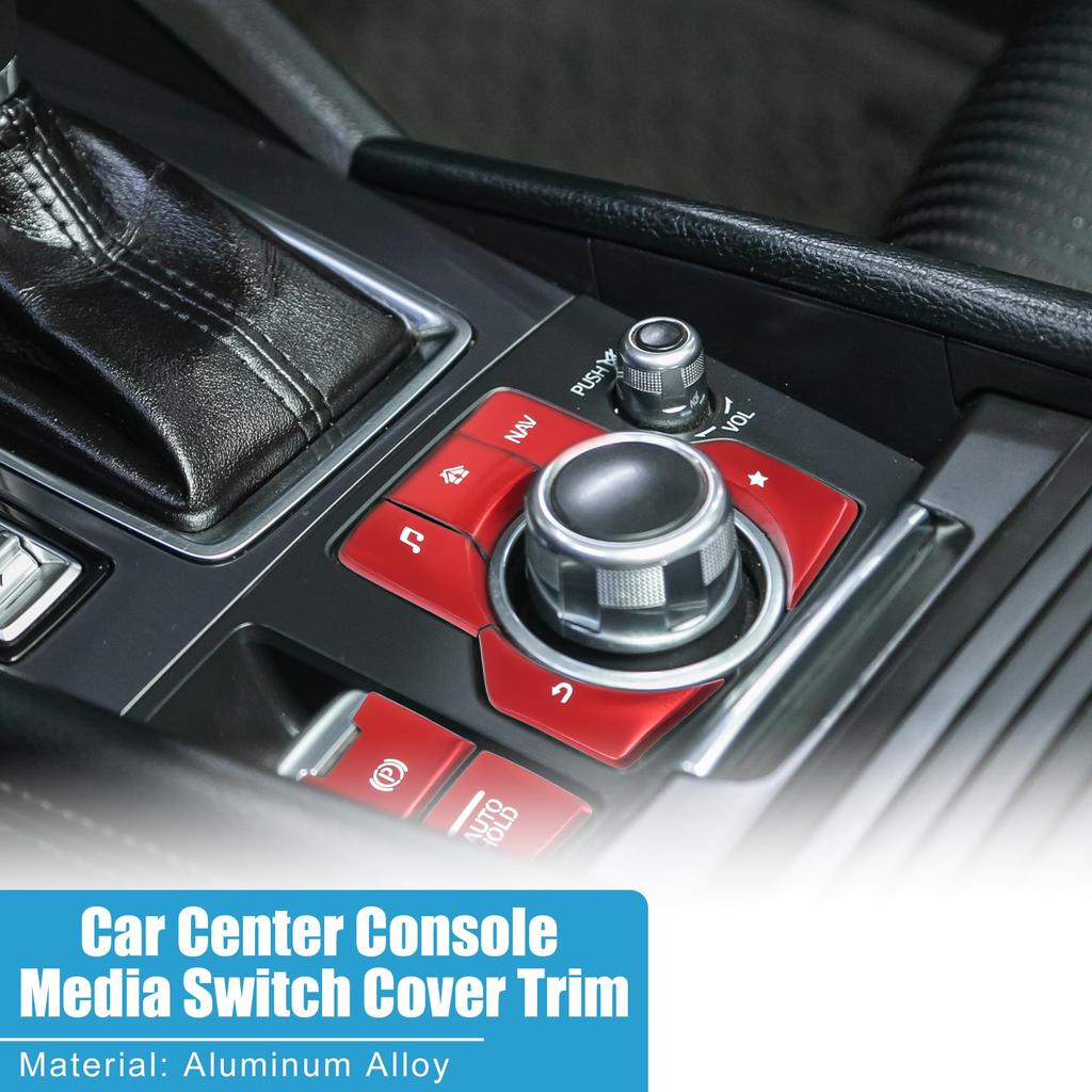 A ABSOPRO Car Center Console Gear Panel Multimedia Handbrake Switch Cover Trim for Mazda
