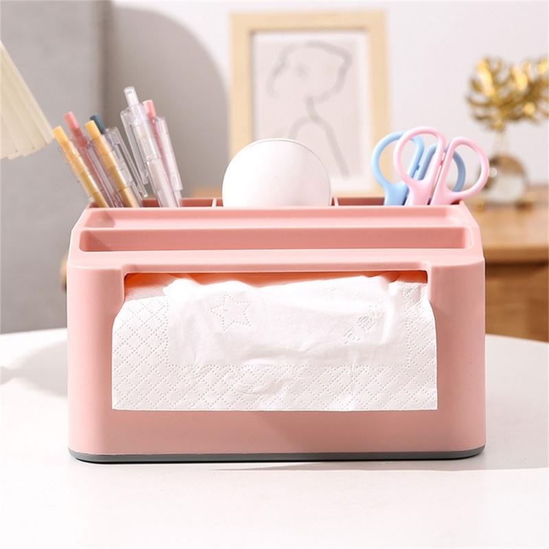 Household Napkin Tissue Box Multifunctional Storage Remote Control Holder Sundries Boxes for Room, Bathroom
