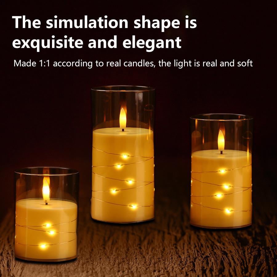 LED Heim Elektronisches Kerzenlicht LED Glas Kerze Komplettset Fernbedienung Timer Für Weihnachten Hochzeitsparty Deko Beleuchtung