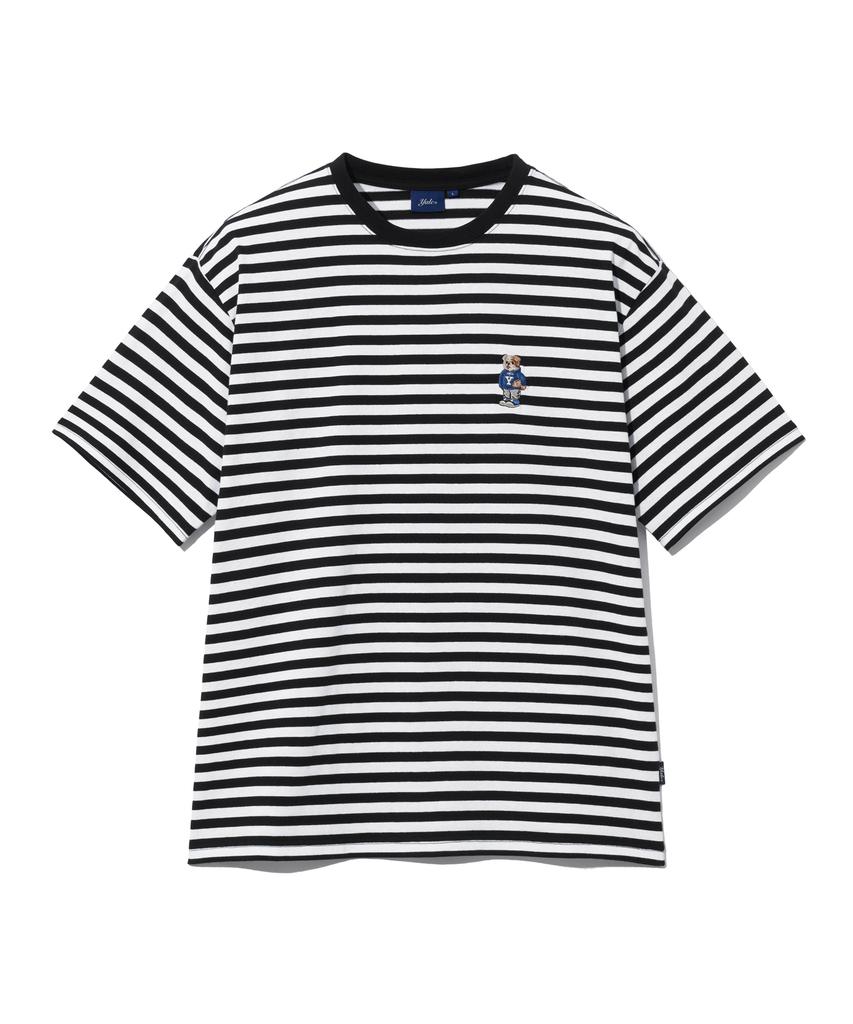 YALE [2Pack] Embroidered Dan Short Sleeve T-Shirt White/Stripe