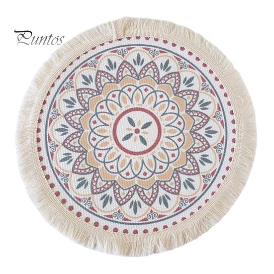 Descanso de Panela Antiderrapante para Cozinha, Jogo Americano Tecido de Algodão Estilo Boho, Jogo Americano de Mesa com Franjas de Borla para Pratos de Jantar, Jogo Americano Lavável a Quente, Suporte de Panela Resistente para Pratos Quentes,