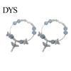 Ice Crack Texture Bracelet 1/2Pcs Women Burst Fairy-Like Feeling Stacked Chinese Aesthetics with Butterfly Pendant Hollow