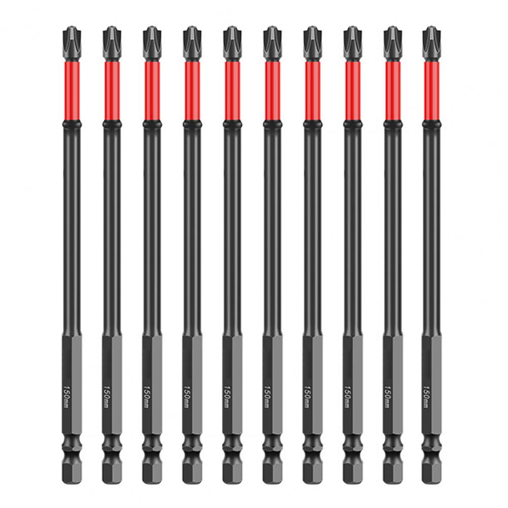 Heavy-duty Electrical Screwdriver Set Durable Impact Screwdriver Bit Set with Magnetic Slotted Heads Corrosion for Slot for Diy