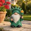 American Celebration Garden Art Patriotic Gnome Statue, 250th Anniversary Independence Day Decor, Resin Red White All Season Outdoor Decoration