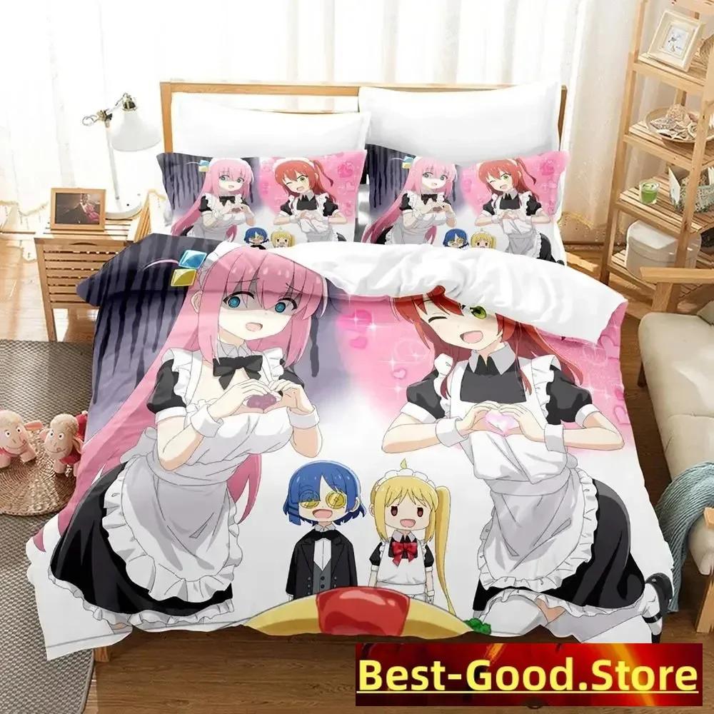 Gotou Hitori Bedding Set Single Twin Full Queen King Size Bed Set Adult Kid Bedroom Duvetcover Sets Anime Parure De Lit Bed