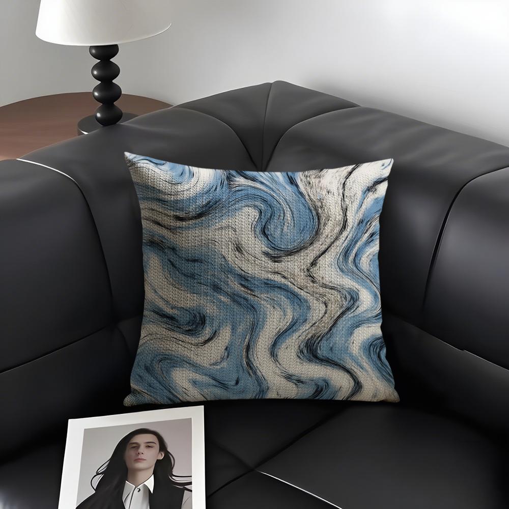 Quicksand Pattern Cushion Cover Natural Linen Organic Fabric DoubleSided Printing Sofa Home Decor Gift Pillow Case