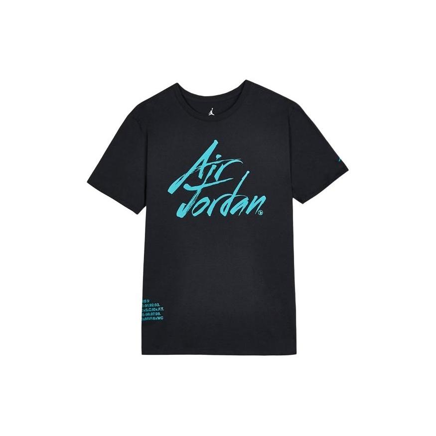 Jordan T Shirts Unisex Black Crew Neck Moderate Straight Fit AV6080-010