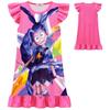 82621 Kids Girls Bobi Time Lily Printed Ruffle Casual Dress
