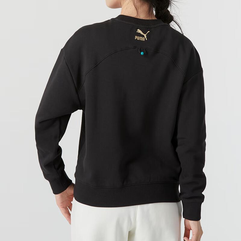 Puma Chinesisches Jahr des Drachen Serie Neujahrsbrief Gestickt Laufen Fitness Training Hoodie Damen Hoodies Schwarz 625839-01