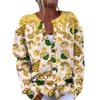Women's Fashion Christmas Printed Long Sleeve Knitted Cardigan Button Down Jacket