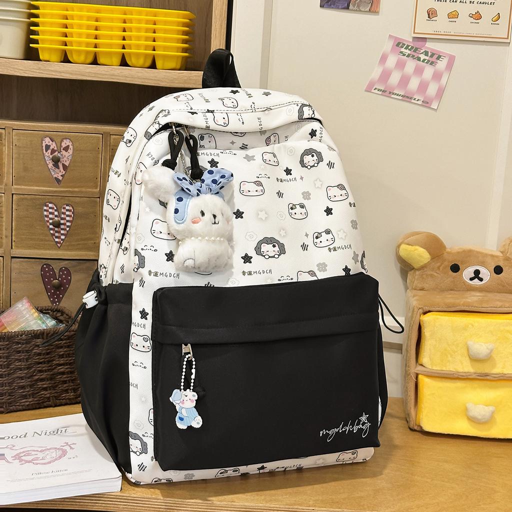 Tornister wersja koreańska ins uroczy kreskówkowy kot plecak damski duża pojemność uroczy graffiti studencki tornister słodki wszechstronny plecak