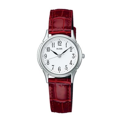 Seiko Uhr Alba Uhr Damen Quarz Edelstahl Verstärkt Wasserdicht für Den Alltag Analog SEIKO ALBA (5 ATM) (AEGK434 (Zifferblatt Weiß, Gehäuse