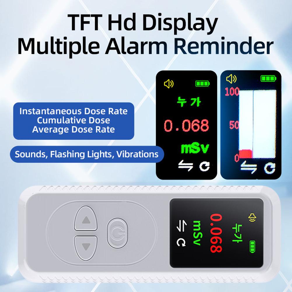 Digital Radiation Detector USB Rechargeable Geiger Counter TFT Display Handheld Gamma-ray Radioactivity Tester Beta Gamma X-ray