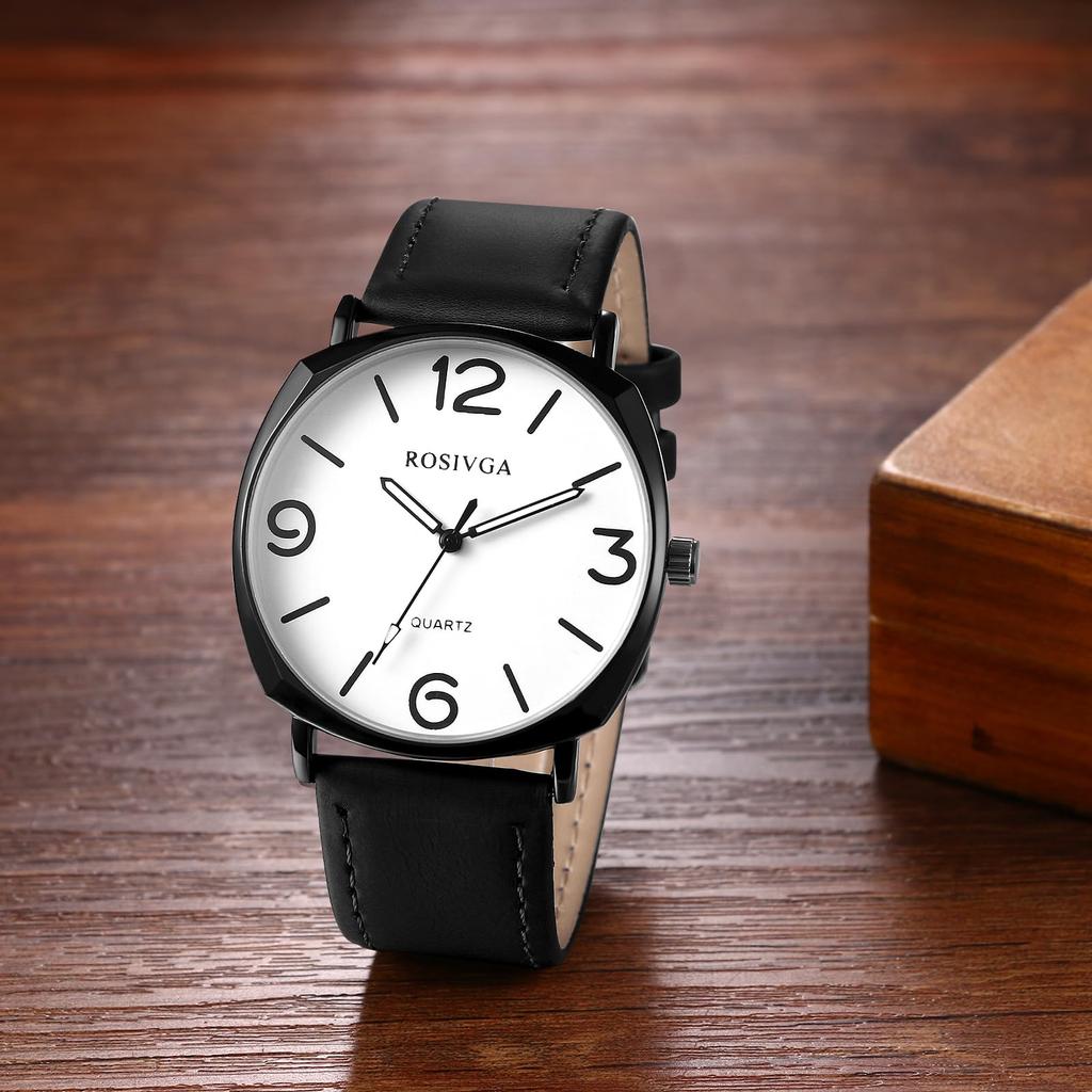 Leather Antique Waterproof Leather Strap Waterproof Analog Quartz Watch Simple Accessories Birthday Christmas Day Present Men's Watch Men's -