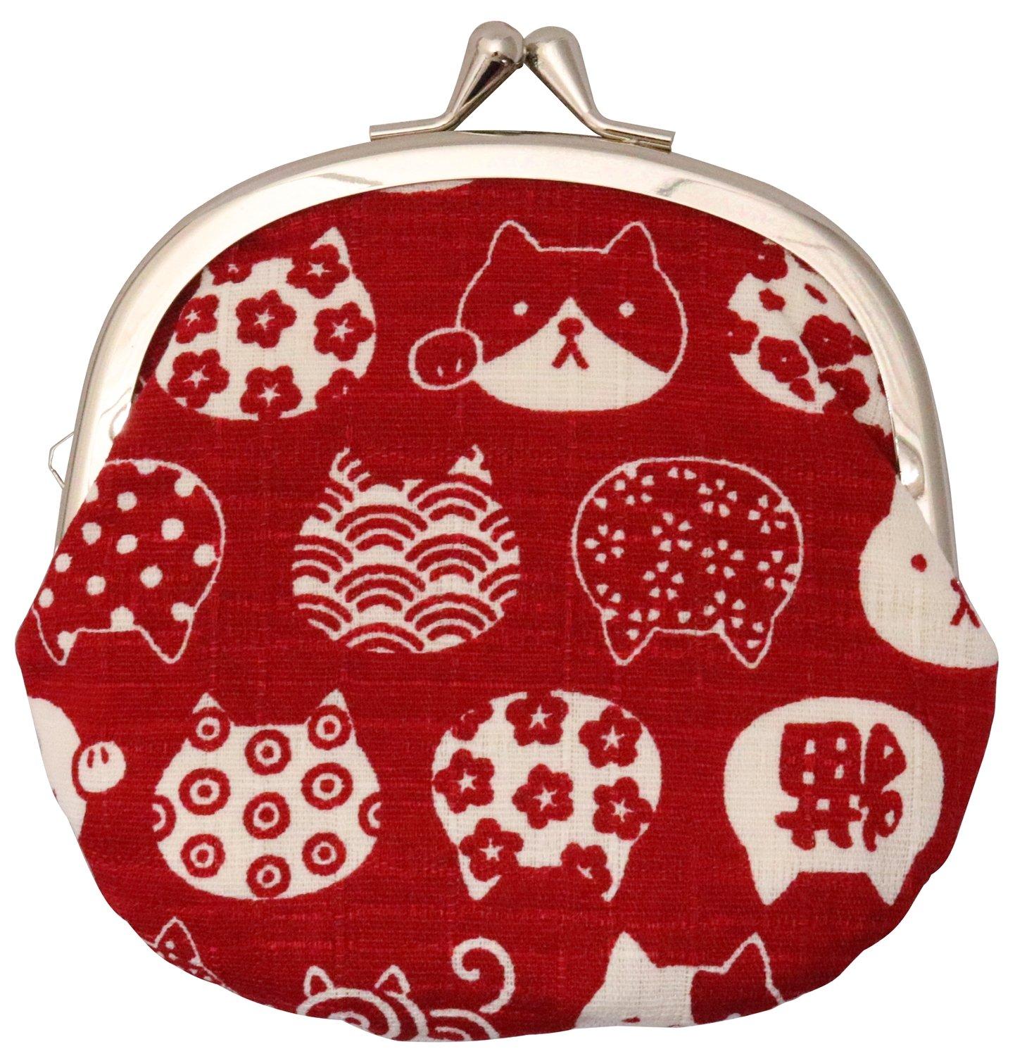 

Kyoyu Nyankomon Cat Wallet with Coin and Accessory 12 x Red Japanese-made Case, 3.3 inches, 11.5 cm,