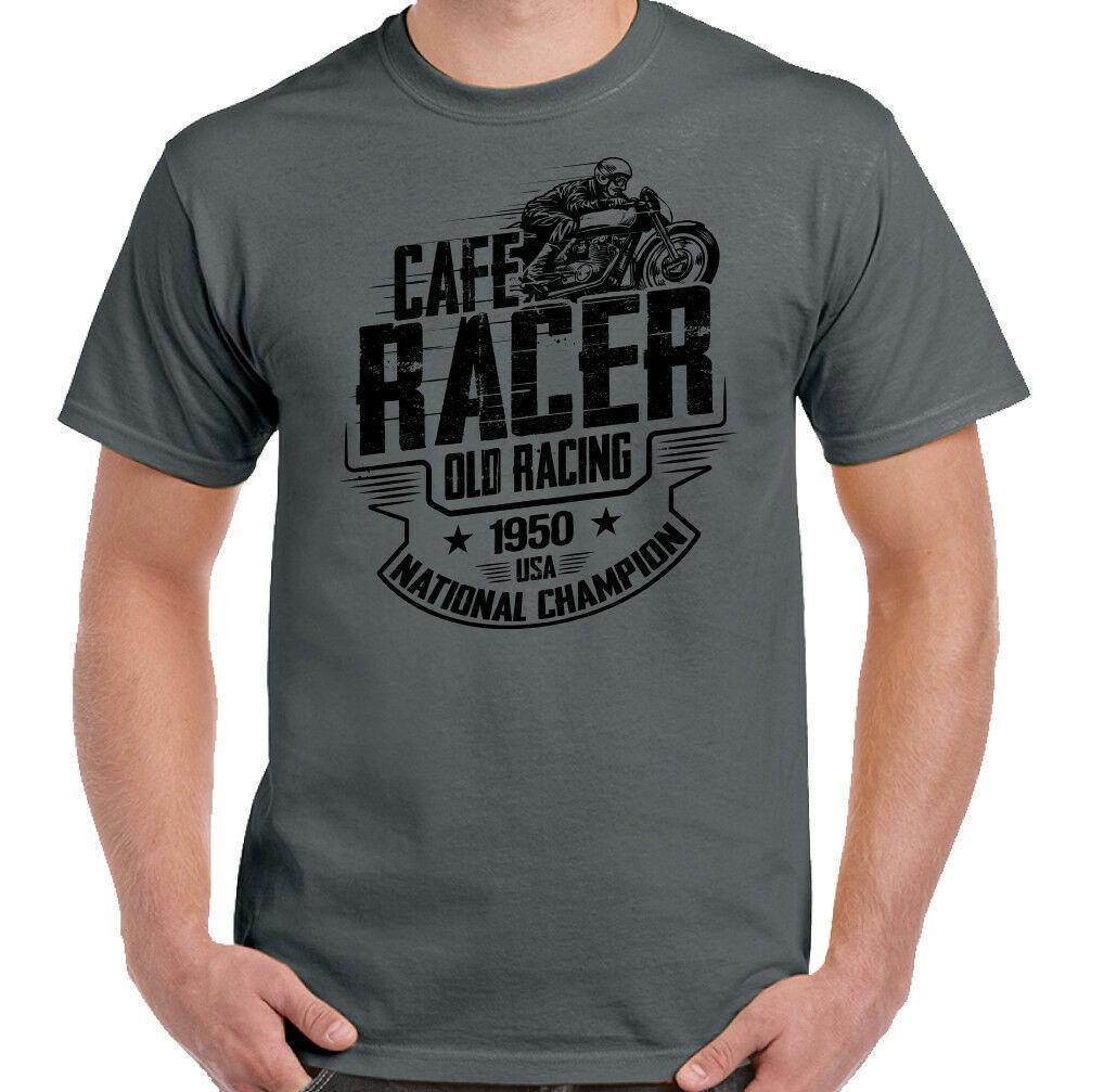 Biker T-shirt Cafe Racer Old Racing Mens Motorcycle Motorbike Bike Enthusiast XXXXL