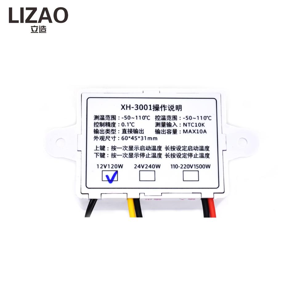 LIZAO XH-W1111 Digitaler LED-Temperaturregler 11A 11V/11V/111V/111V Thermostat mit NTC-Sensor für Heiz-/Kühlsteuerung