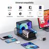 10-Port USB PD Charging Station with Storage Rack for Tablets & Phones