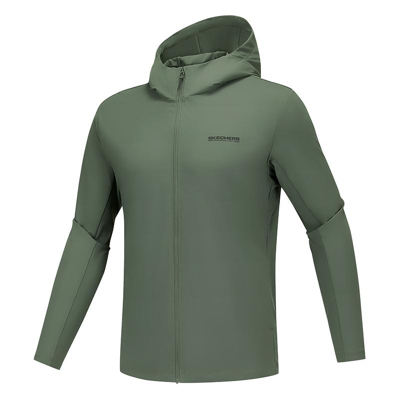 Skechers Godri Performance Series Moisture Wicking Quick Dry Hooded Comfortable Long Sleeve Jacket Men jackets Thyme-Green P225M155-031F M