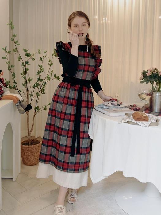 The Warmth Holiday Frill One-Piece Apron_Red Red