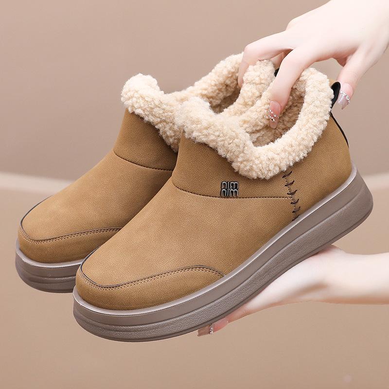 Birkenstock Women's Winter Fleece Women's Shoes, Cotton Shoes, Women's One-foot Pedals, Platform Mom Shoes, Fashionable Height-enhancing Shoes