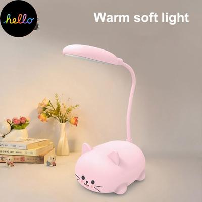 Lámpara de escritorio recargable con forma de oso, cerdo, gato, dibujos animados, luz nocturna de lectura