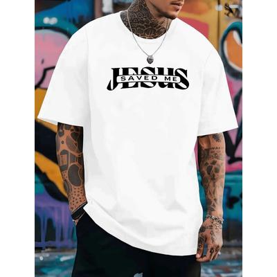 European Size Christian Double-Sided Print Men'S Fashion Trend Short Sleeve, Suitable for Daily Leisure And Outdoor Fitness Sports Clothing