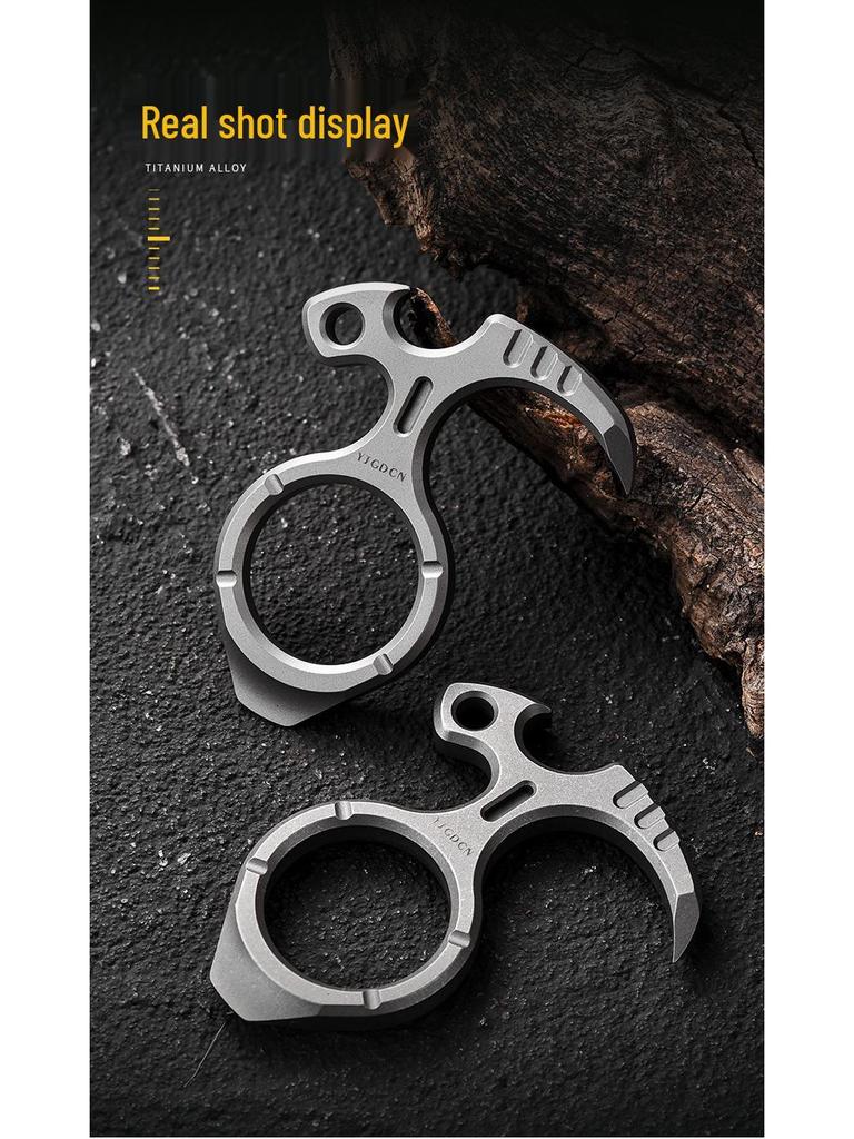 Titanium Alloy Multi-Function EDC Keychain Tool: Pry Bar & Portable Nail Puller