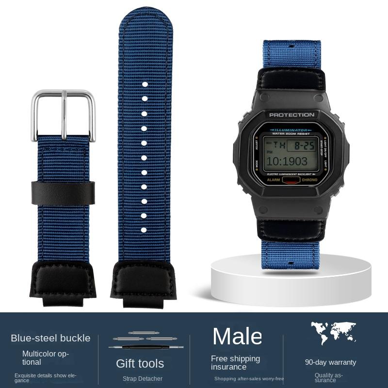 

Нейлоновий полотняний ремінець для годинника Casio G-SHOCK DW6900 DW5600 GW-M5610 GA110 DW-H5600 GM5600 Браслет для чоловіків Спортивний 16 мм 18 мм 16mm