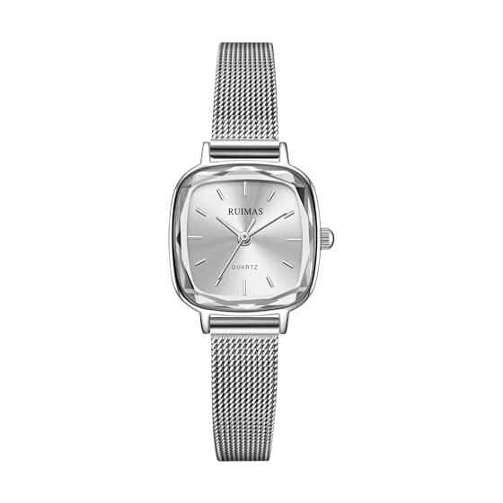 Women s Watch Small Simple Waterproof Silver Thin Mesh Belt Fashion Quartz Watch Silver Women s Watch