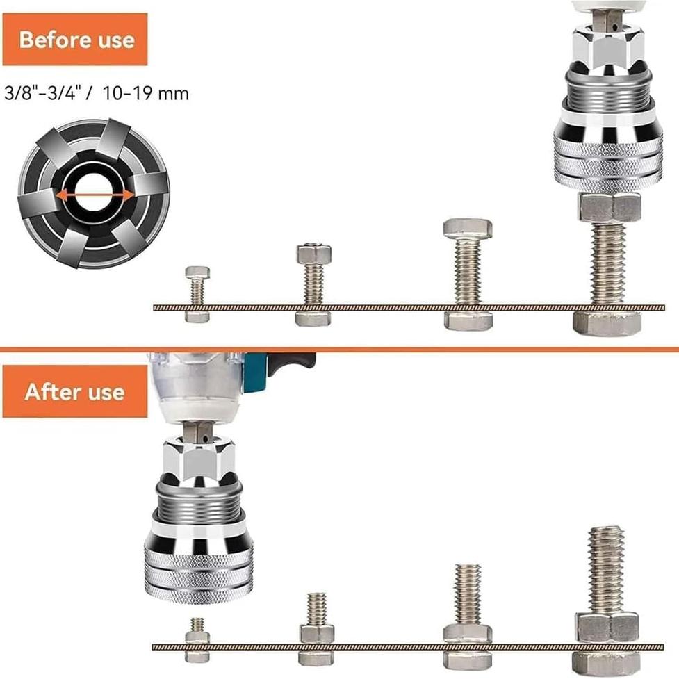 Llave de vaso universal multifunción autoajustable mejorada 10 mm-19 mm Herramienta de mantenimiento DIY para trinquete de 3/8" Llave dinamométrica y taladro eléctrico