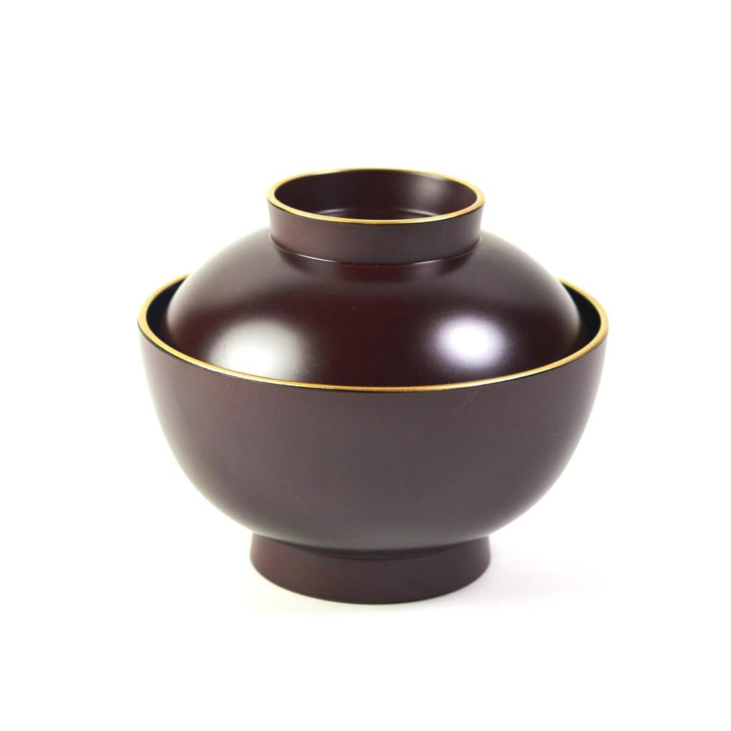 Traditional Honpo Zoni Dark Brown with Gold Dishwasher and Microwave Set of Yamanaka New Zoni Soup Miso Soup Commercial and Home Wedding Golden