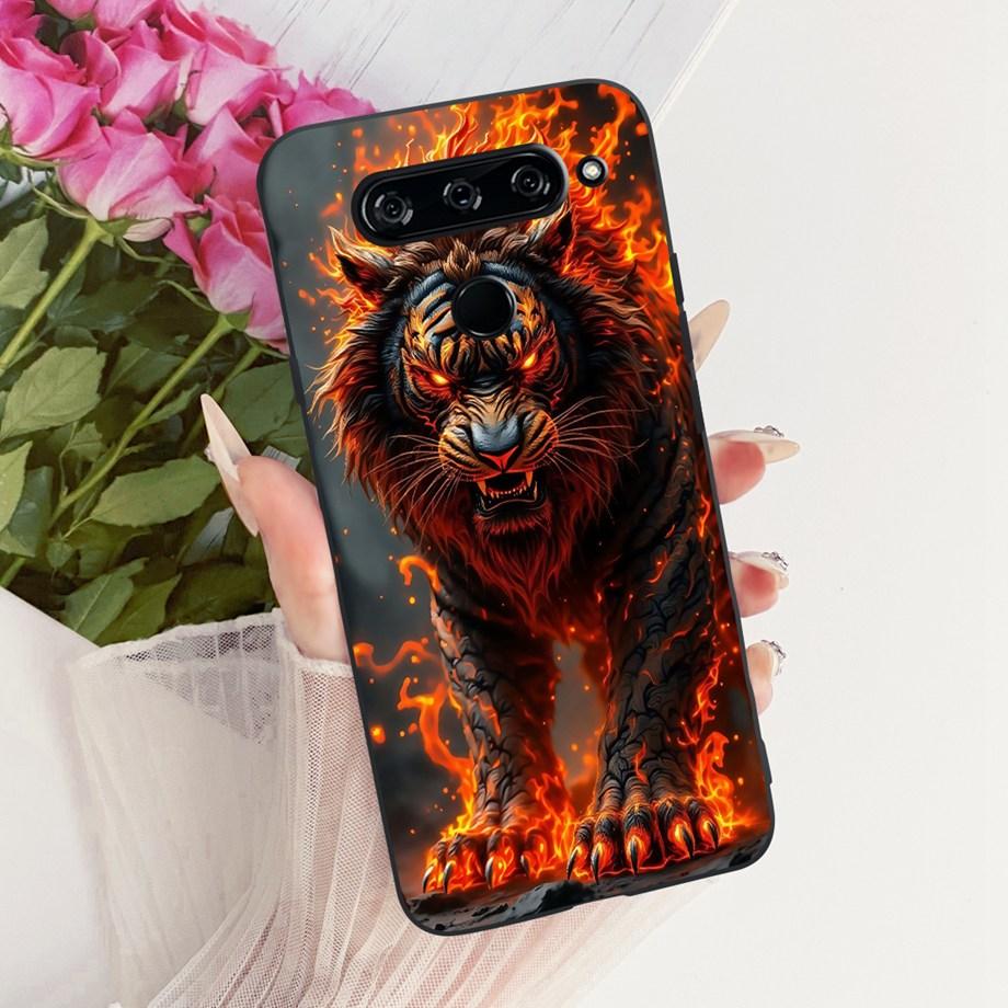 Für LG V40 V50s V35 ThinQ LG V8X ThinQ V30 2017 Handyhülle Weicher TPU-Stoßfänger Rückseite Coole Cartoon-Luxus-Schmetterlingsblume Funda
