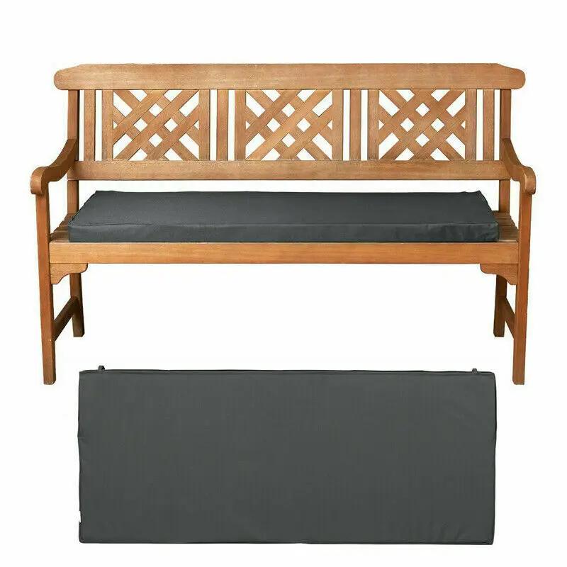 3-местная подушка для сиденья садовой качели губка водонепроницаемая подушка для сиденья скамейки подушка для стула в саду 100x42cm темно-серого 7619₽