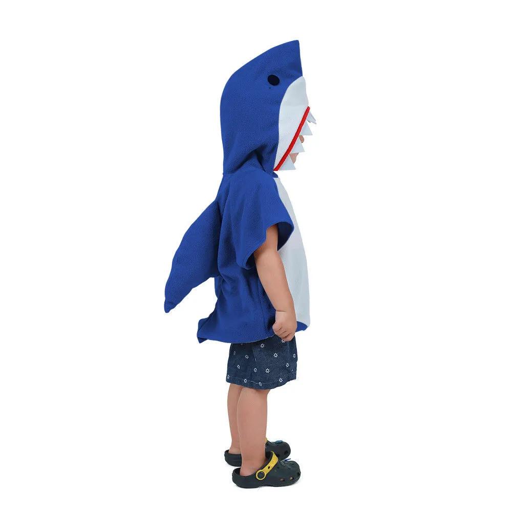 Funny Cosplay Gray Shark Hoodie Halloween Costume for Kids Christmas Carnival Fancy Dress Up Party Children Stage Show