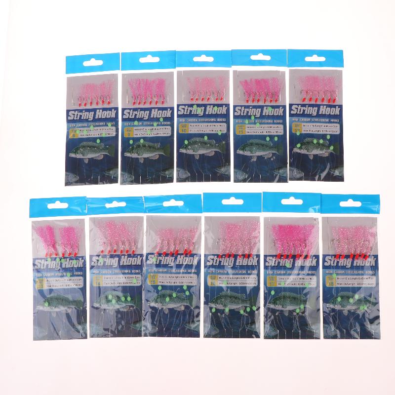 1 Stück 6 Haken Salzwasser Vorfächer 6 Haken Vorfach Blinker Makrele Federangeln Ködervorfächer Meeresangeln Köder Makrele